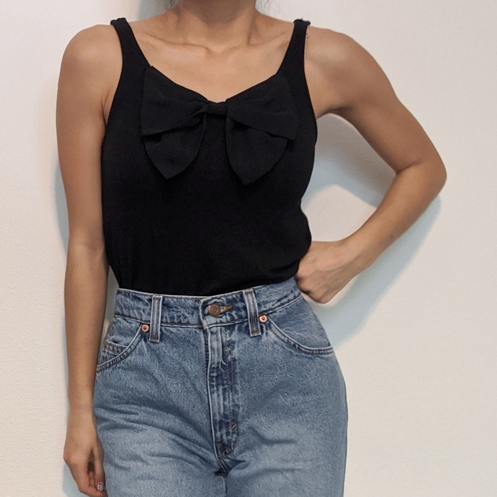 Chiffon bow tank top
